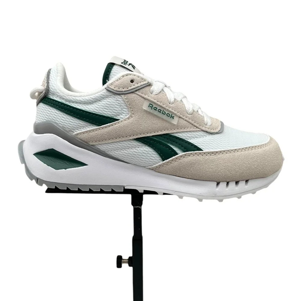 Reebok Youth Big Boys‎ Girls Sneakers Size 2 White Green Beige Classic Lace-Up